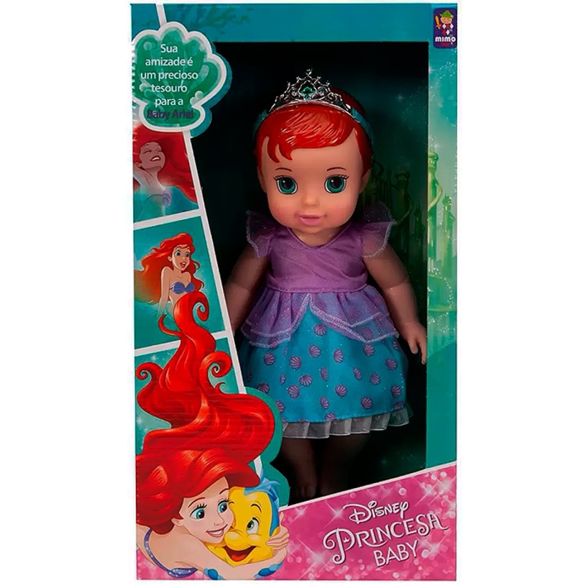 Boneca de Vinil - Disney - Princesas - Baby Ariel Luxo - Vestidos sortidos  - 30 cm - Mimo - Ri Happy