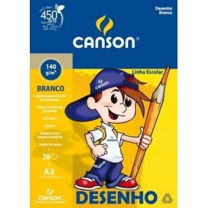 Bloco de Desenho A3 Branco 140g 20fls Canson