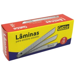 Lâmina para Estilete Fino 9mm c/100 Gatte