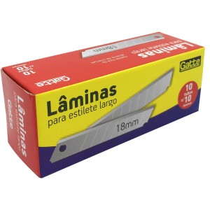 Lâmina para Estilete Largo 18mm c/100 Gatte