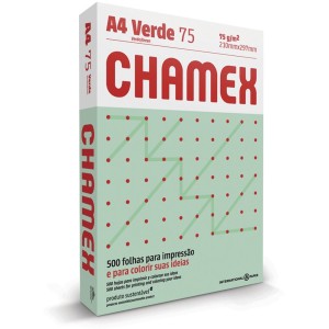Papel Sulfite A4 Verde 75g 500 Folhas Chamex