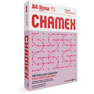 Papel Sulfite A4 Rosa 75g 500 Folhas Chamex