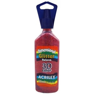 Tinta Dimensional Glitter 3D 35ml - Vermelho 205 Acrilex
