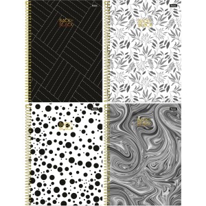 Caderno 1 Matéria Back to Black 80 Folhas Foroni