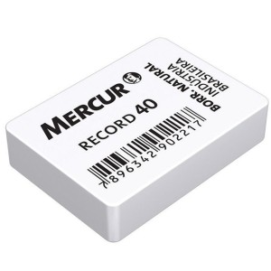 Borracha Escolar Branca Record 40 Mercur