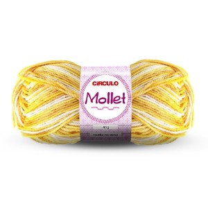 Lã Mollet 40g 9527 - Amarelo Mesclado Circulo