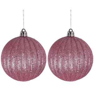 Bola de Natal 10cm Rosé c/2 Grillo