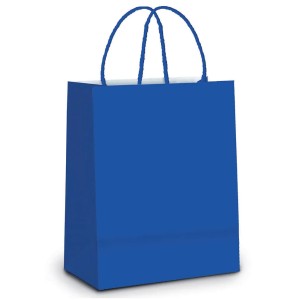 Sacola de Papel Liso M Azul Royal - 26cm x 19,5cm x 9,5cm Cromus