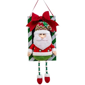 Placa Natalina Papai Noel 22x53cm 23908 Magizi