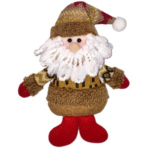 Papai Noel de Tecido Vermelho/Marrom 22x15cm 25641 Magizi