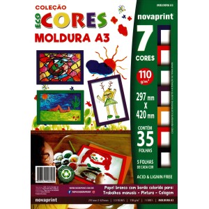 Bloco Ecocores A3 Moldura 110g 35fls Novaprint