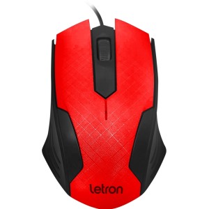 Mouse Office Squares Preto e Vermelho 74384 Letron