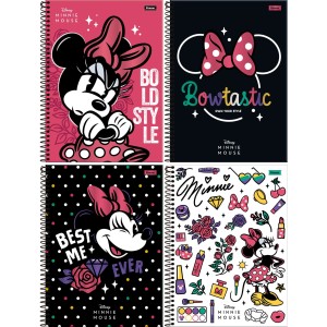 Caderno 1 Matéria Minnie Vintage 80 Folhas Foroni