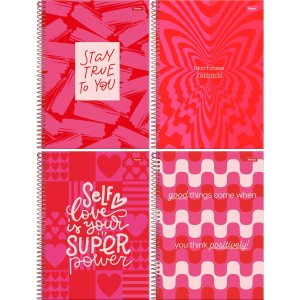 Caderno 1 Matéria Pink Power 80 Folhas Foroni