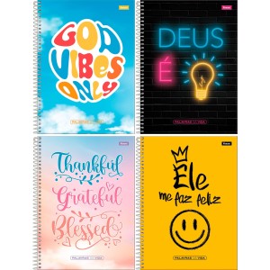 Caderno 10 Matérias Palavras da Vida 160 Folhas Foroni