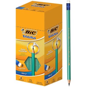 Lápis Preto N2 Evolution com Borracha HB c/72 Bic