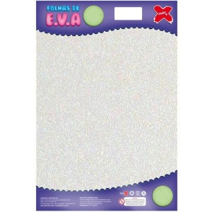 Placa de EVA com Glitter 40x60cm - Branco c/5