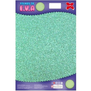 Placa de EVA com Glitter 40x60cm - Verde Hortelã c/5