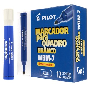 Pincel Marcador para Quadro Branco WBM-7 Azul c/12 Pilot