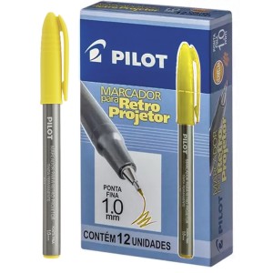 Caneta Retroprojetor 1.0mm - Amarela c/12 Pilot