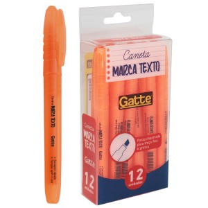 Marca Texto Laranja Fluorescente c/12 Gatte