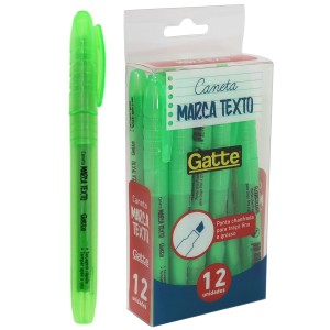 Marca Texto Verde Fluorescente c/12 Gatte