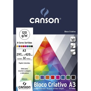 Bloco Criativo A3 8 Cores 120g 32fls Canson