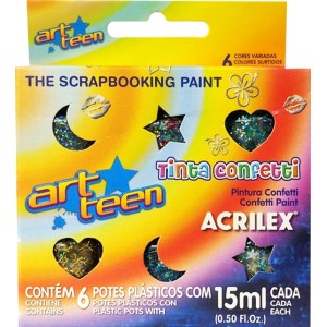 Tinta Confetti 6 Cores Art Teen Acrilex