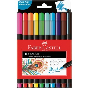 Brush Pen 10 Cores Supersoft Faber Castell