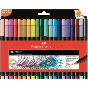 Brush Pen 20 Cores Supersoft Faber Castell