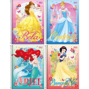Caderno 1 Matéria Princesas Fit 80 Folhas Tilibra
