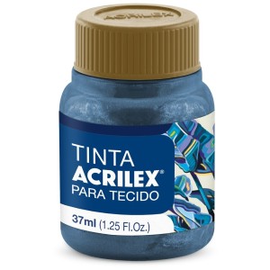 Tinta para Tecido Metálica 37ml - Azul Mar 535 Acrilex