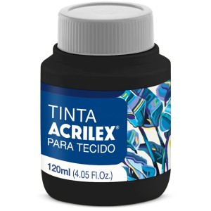 Tinta para Tecido 120ml - Preto 520 Acrilex