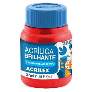Tinta Acrílica Brilhante 37ml - Vermelho Fogo 507 Acrilex