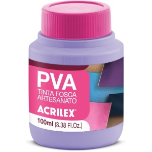 Tinta PVA Fosca 100ml - Lilás Bebê 809 Acrilex