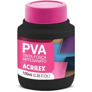 Tinta PVA Fosca 100ml - Preto 520 Acrilex