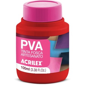 Tinta PVA Fosca 100ml - Vermelho Vivo 541 Acrilex