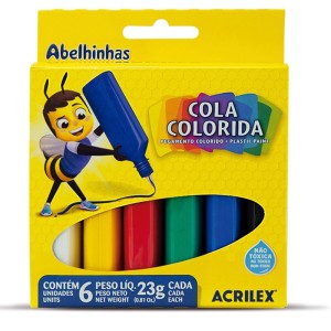 Cola Colorida 6 Cores 23g Acrilex