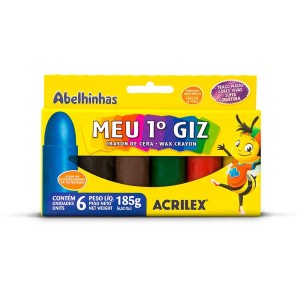 Giz de Cera 6 Cores Meu 1º Giz Acrilex