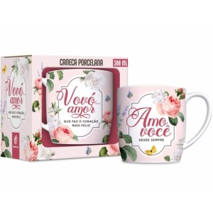Caneca Porcelana Urban 300ml - Vovó Amo Você Brasfoot