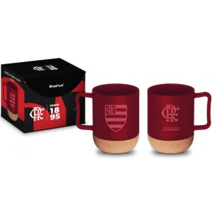 Caneca de Vidro Cork 350ml - Flamengo Brasfoot
