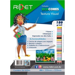 Bloco Ecocores A4 Textura Visual 180g 36fls Ridet