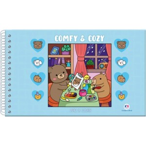 Livro para Colorir Comfy & Cozy Books - Comfy & Cozy Blue Ciranda Cultural