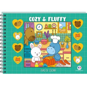 Livro para Colorir Comfy & Cozy Books - Cozy & Fluffy Green Ciranda Cultural