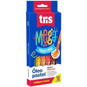 Giz Pastel Oleoso 12 Cores Tris
