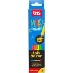 Lápis de Cor 6 Cores Neon Triangular Mega Soft Color Tris