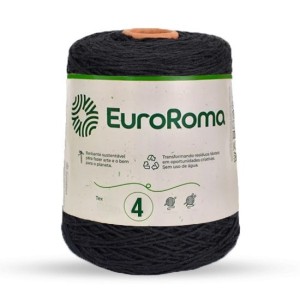 Barbante N.4 250 - Preto 600g EuroRoma