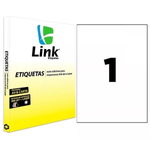 Etiqueta Adesiva Branca A4 - 210,0mm x 297,0mm (1 Etiqueta) 100 Folhas 9001 Link