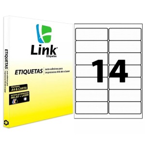 Etiqueta Adesiva Branca A4 - 99,1mm x 38,1mm (14 Etiquetas) 100 Folhas 9007 Link