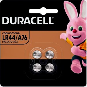 Bateria Alcalina LR44 / A76 / PX76A Lítio 1,5v - Cartela com 4 Baterias Duracell